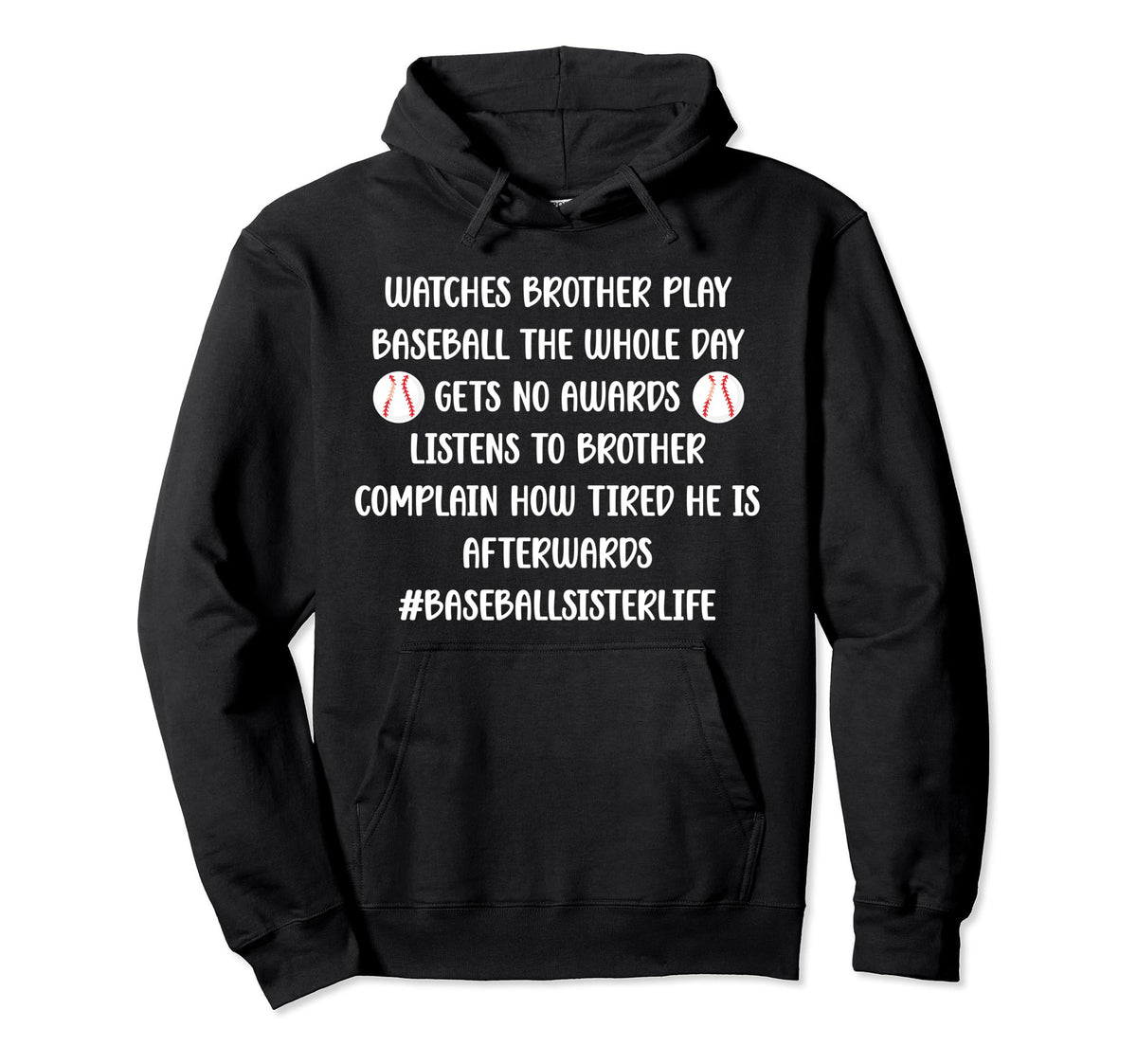 Baseball Sister Life Baseball Players Hoodie - Minimalist Print Men Women