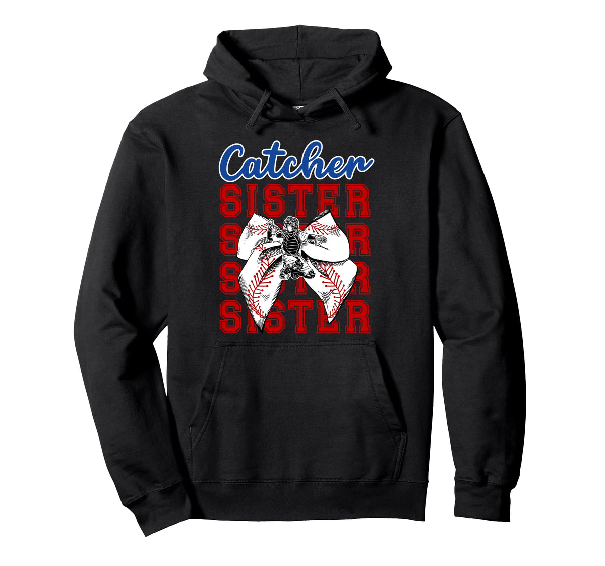 Baseball Catcher Sister Baseball Hoodie - Casual Everyday Wear Men Women