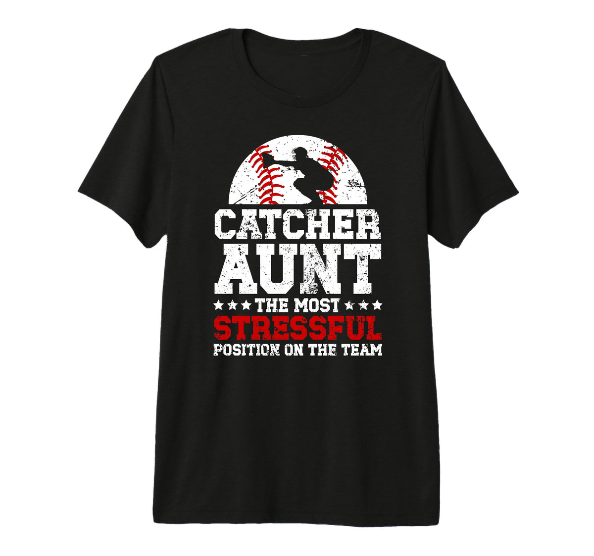 Baseball Catcher Aunt Funny Baseball T-Shirt - Trendy Graphic for Adults