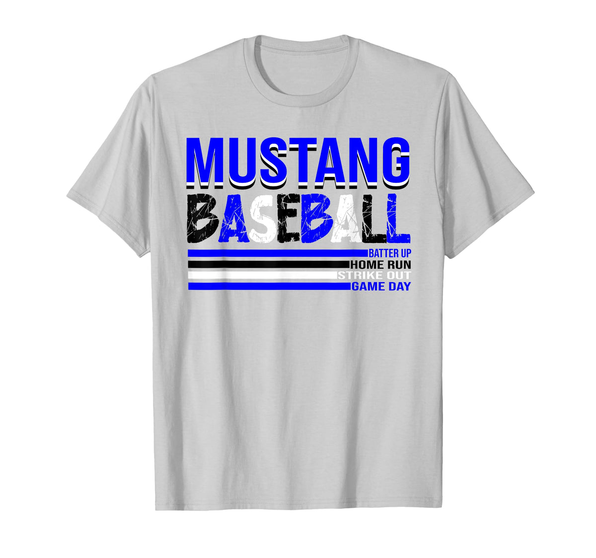 Mustang Baseball Mom Blue Mustangs T-Shirt - Streetwear Style for Adults