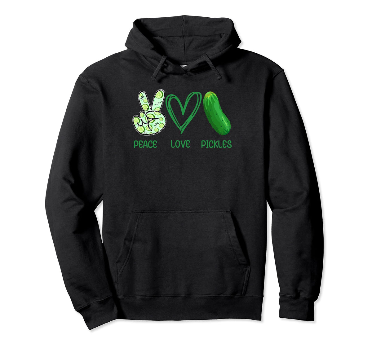 Peace Love Pickles Pickles Lover Hoodie - Streetwear Style for Adults