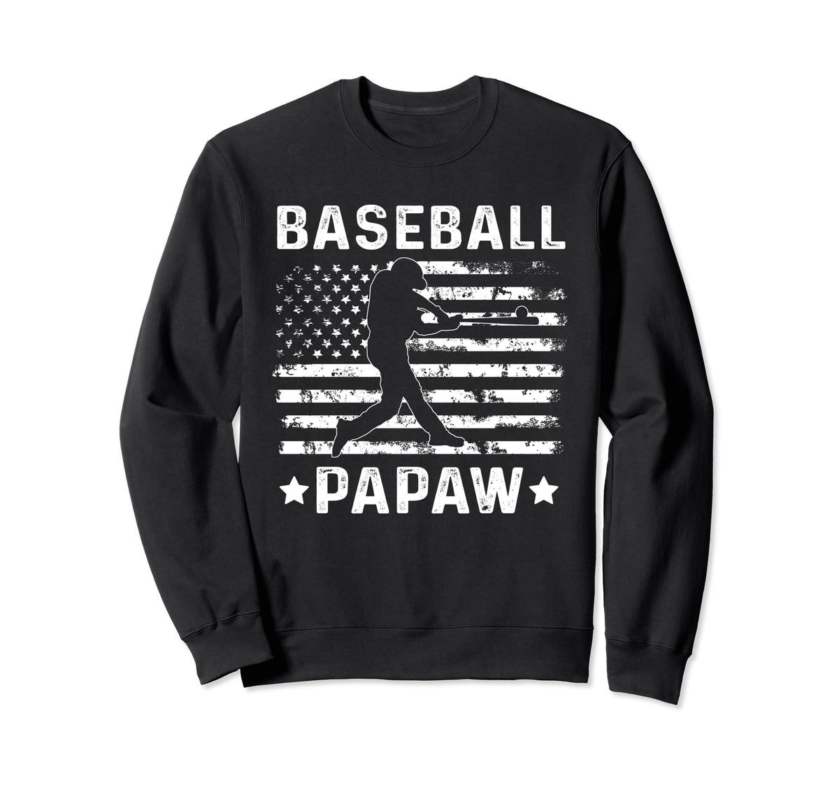 Baseball Papaw Grandpa Usa Sweatshirt - Casual Everyday Wear Men Women