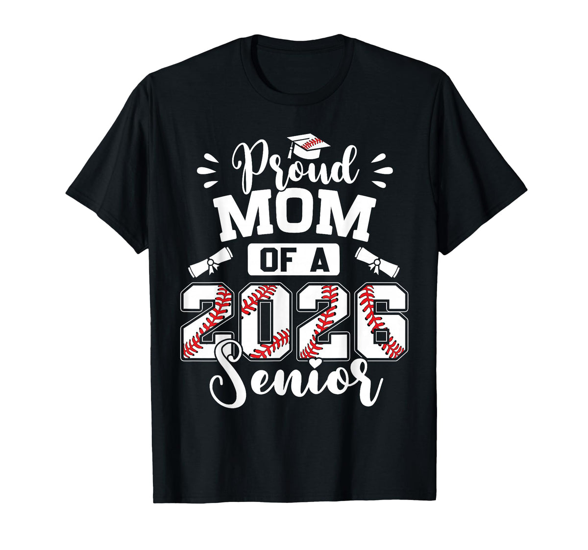 Proud Mom 2026 Senior Baseball T-Shirt - Streetwear Style for Adults