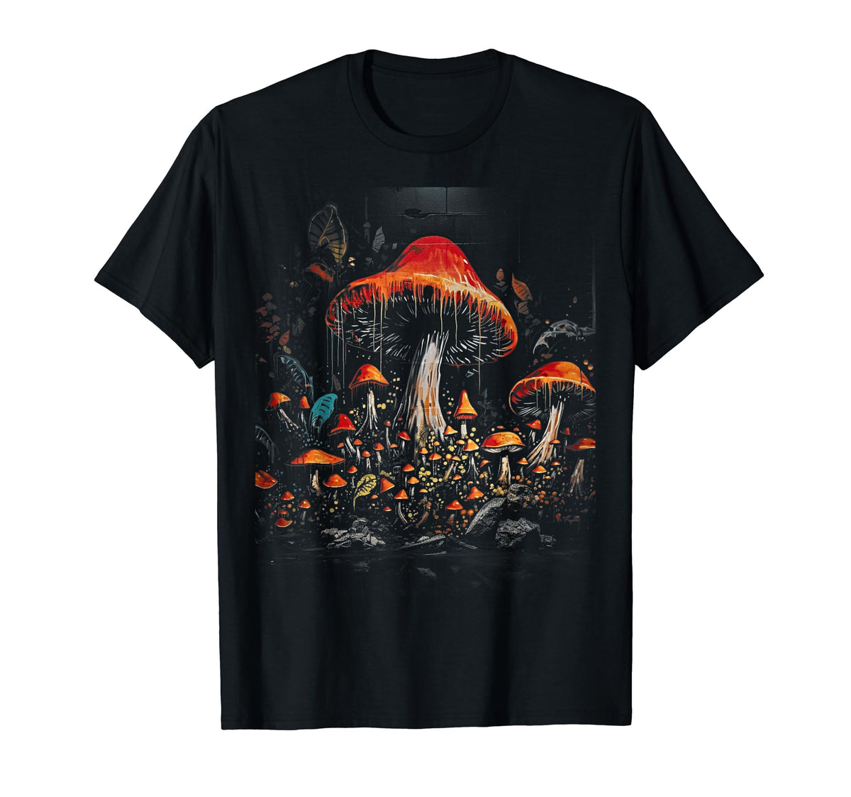 90S Grunge Mushroom Art Aesthetic T-Shirt - Casual Everyday Wear Unisex