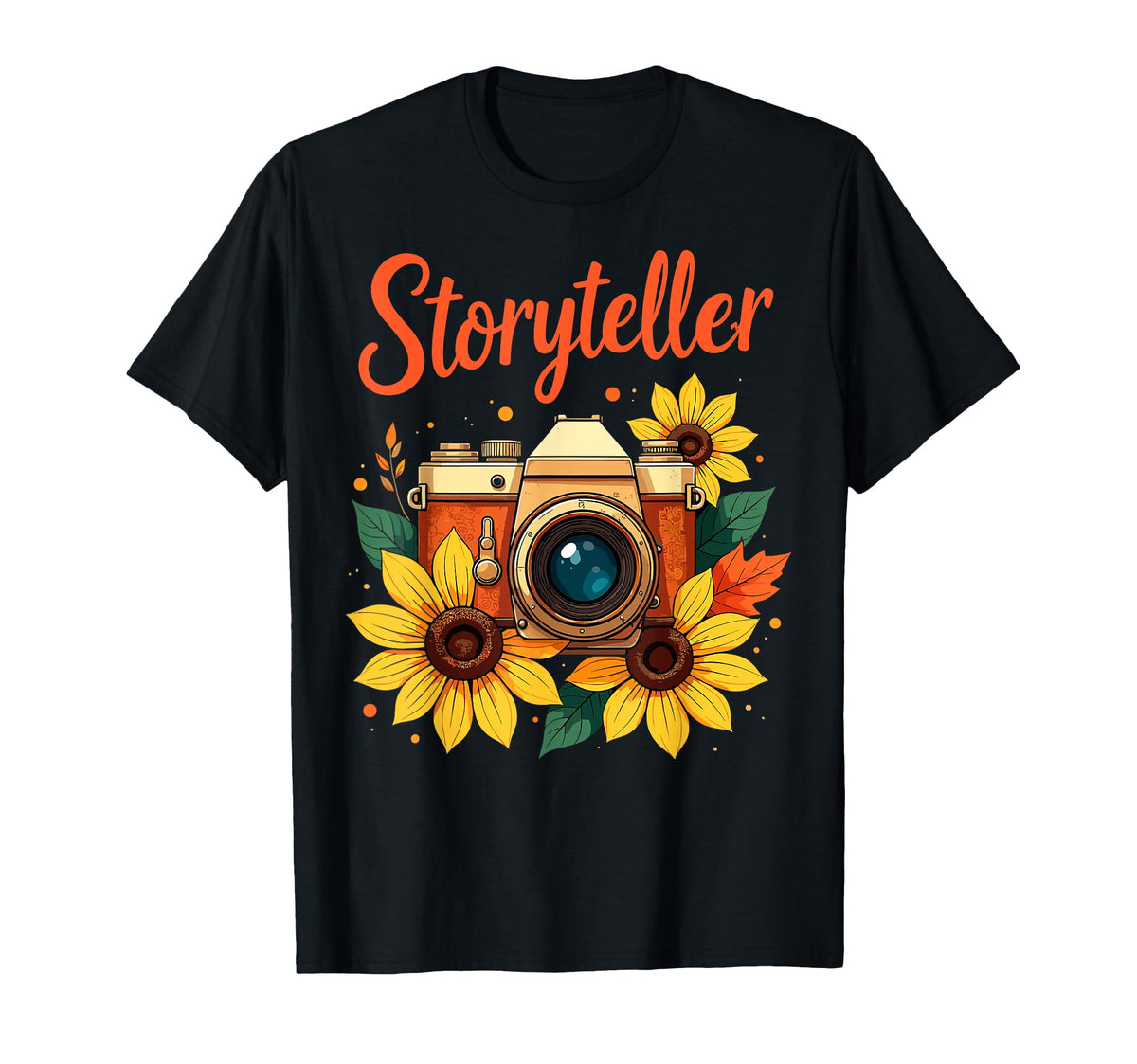 Photo Camera Flowers Storyteller T-Shirt - Novelty Apparel Men Women
