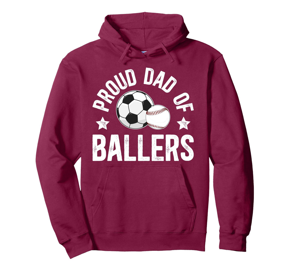 Proud Dad Ballers Baseball Soccer Dad Hoodie - Minimalist Print Men Women