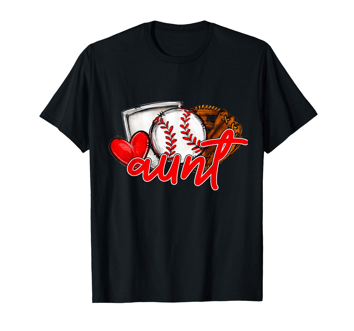 Baseball Aunt Family Matching Players T-Shirt - Graphic Print Men Women