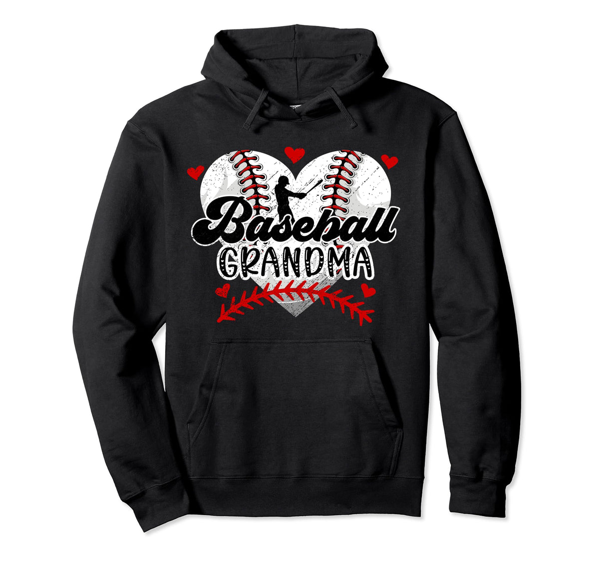 Baseball Grandma Heart Grandma Hoodie - Fun Novelty Design Men Women