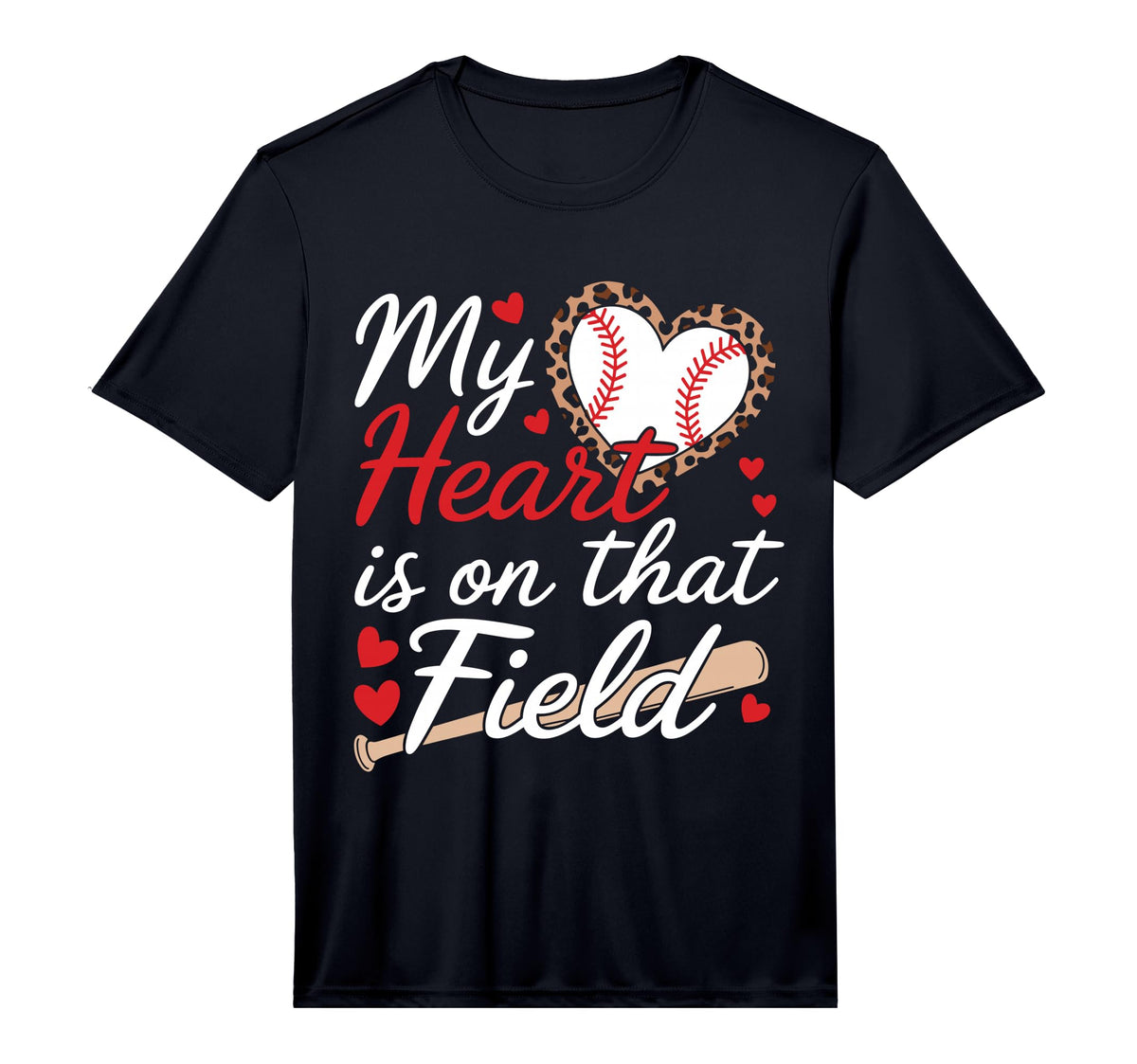 My Heart Is That Field Baseball Mom T-Shirt - Streetwear Style for Adults