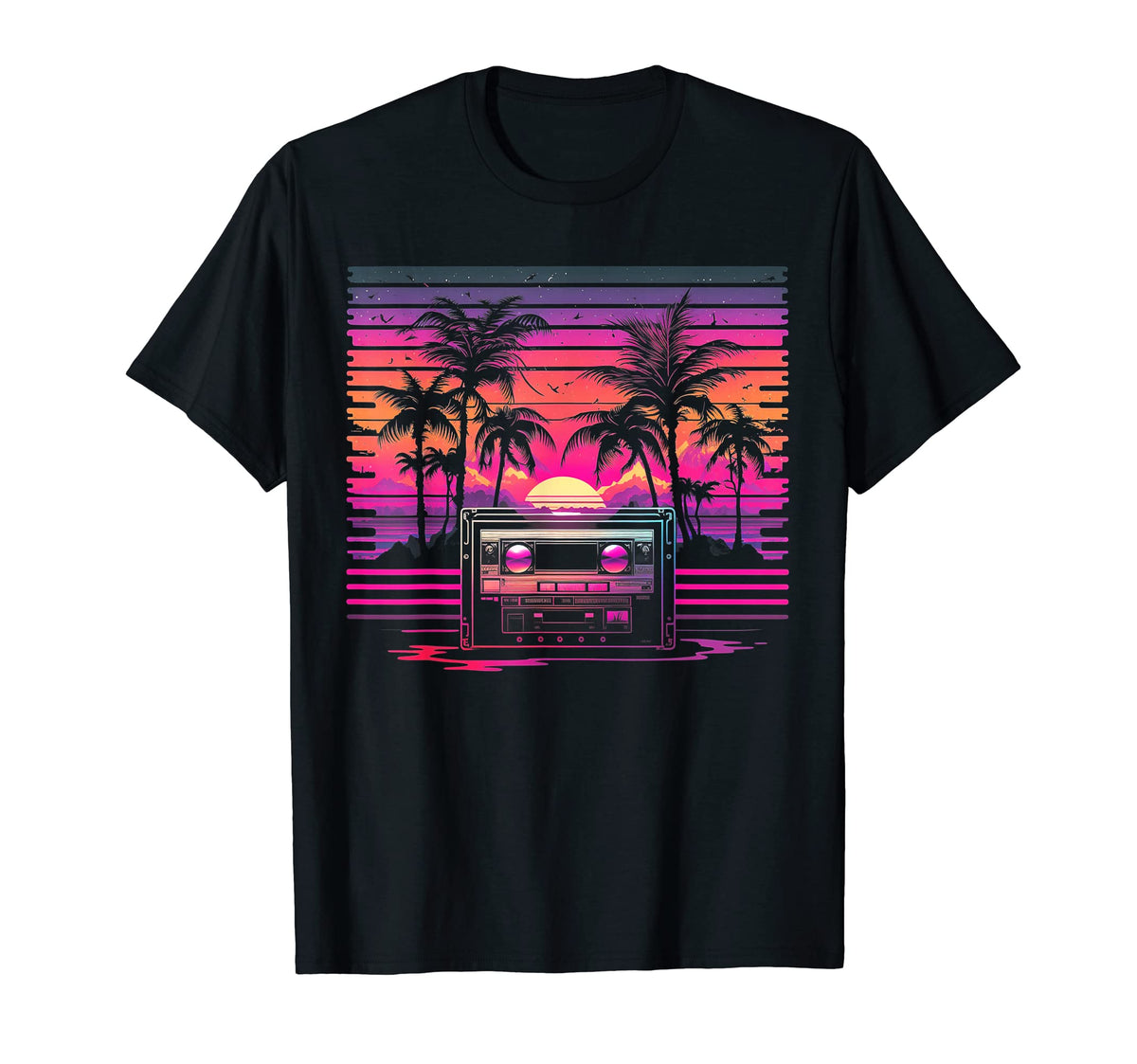 Cassette Tape Music Vaporwave T-Shirt - Casual Everyday Wear for Adults