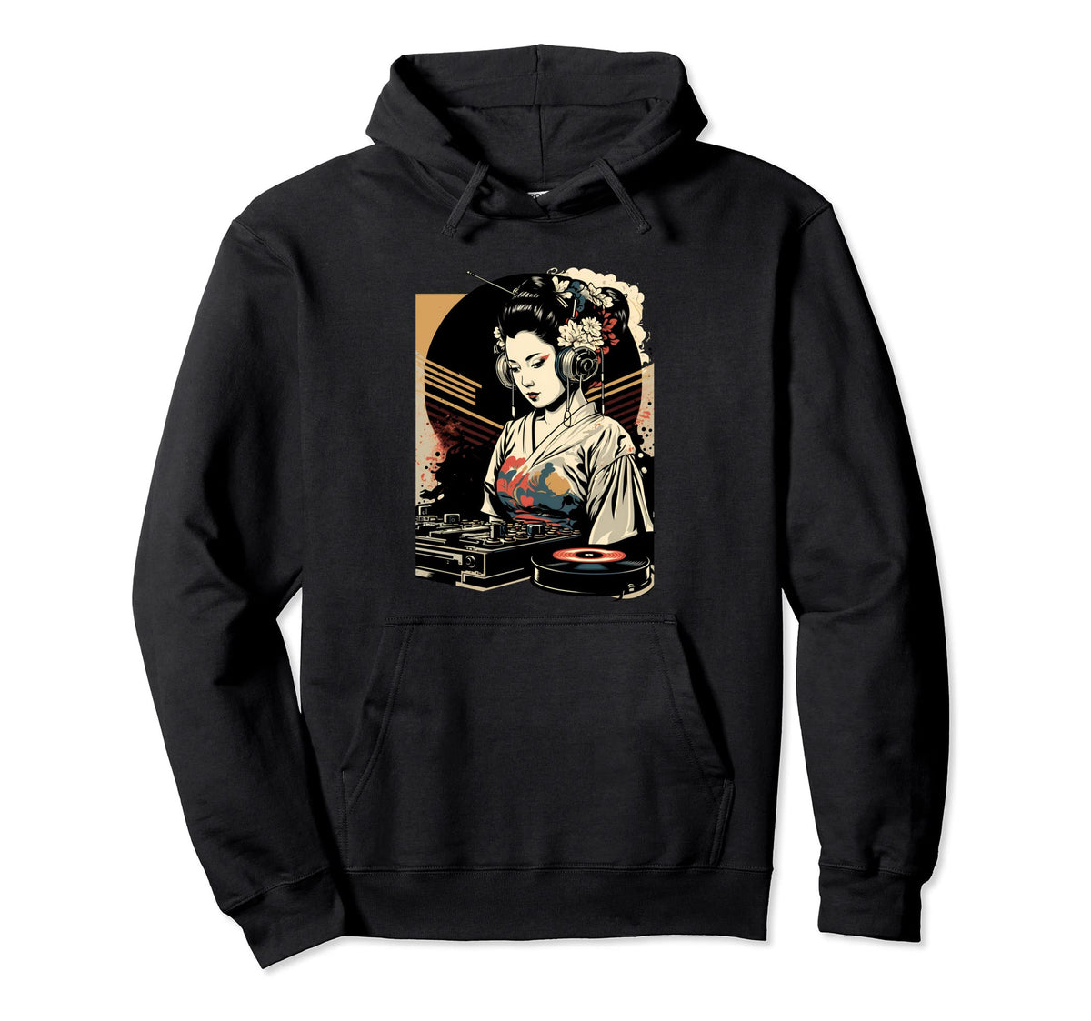 Geisha Dj Edm Japanese Kimono Hoodie - Casual Everyday Wear Unisex