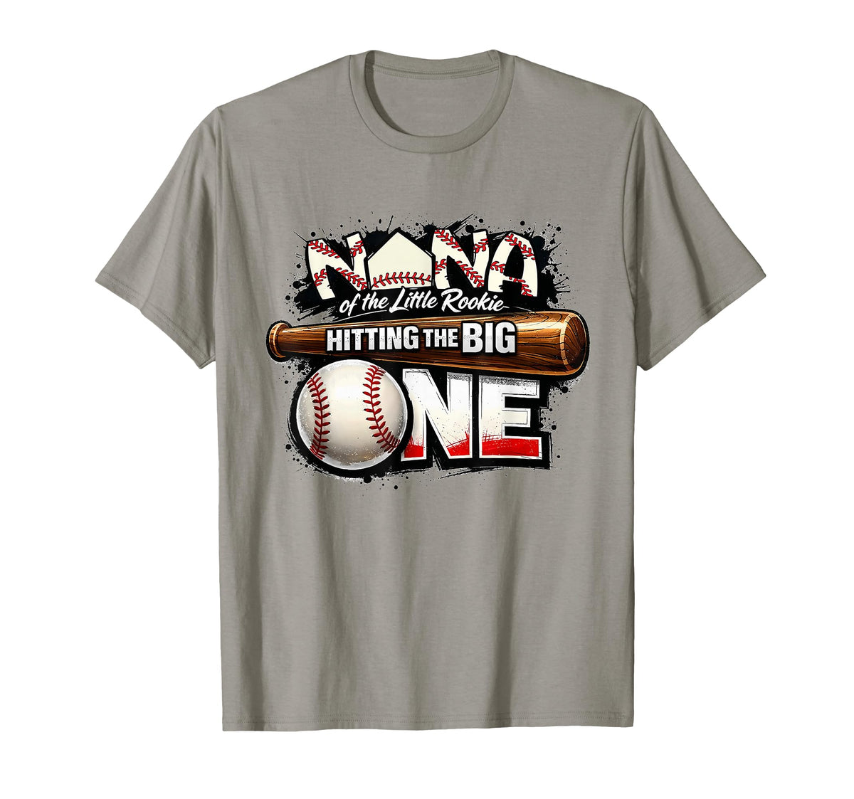 Grandma Nana Lil Rookie Baseball 1St T-Shirt - Custom Art Print for Adults