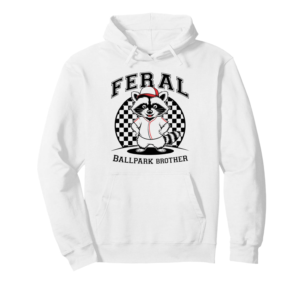 Raccoon And Scooter Feral Ballpark Hoodie - Graphic Print Men Women