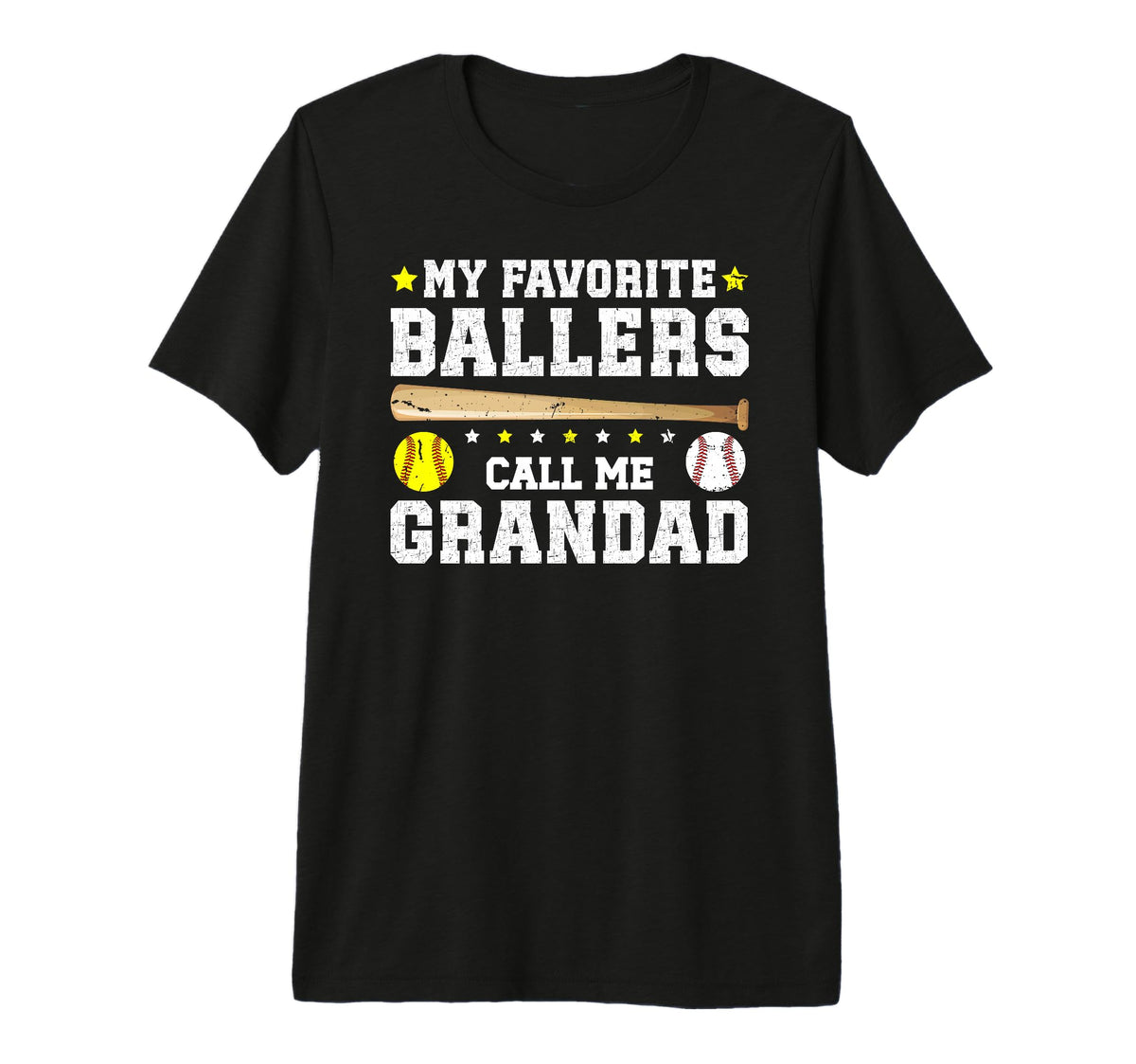 Mens Favorite Ballers Call Me Grandad T-Shirt - Novelty Apparel for Adults