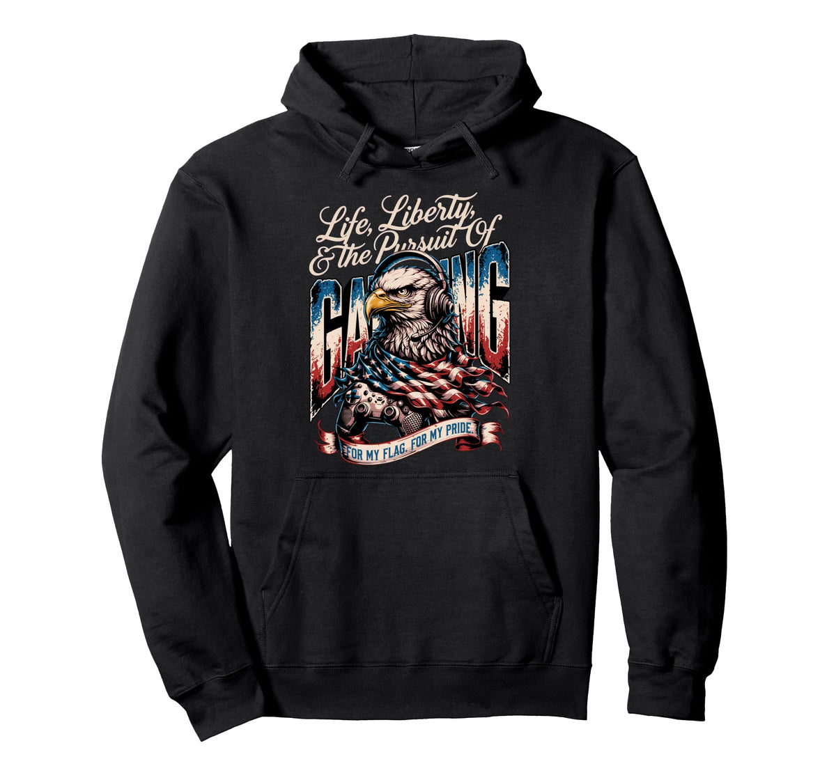 Funny Patriotic Usa Flag Usa Video Game Hoodie - Graphic Print for Adults