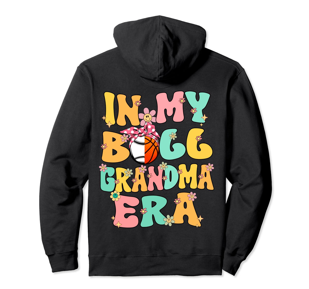 My Ball Grandma Era Groovy Baseball Hoodie - Novelty Apparel Men Women