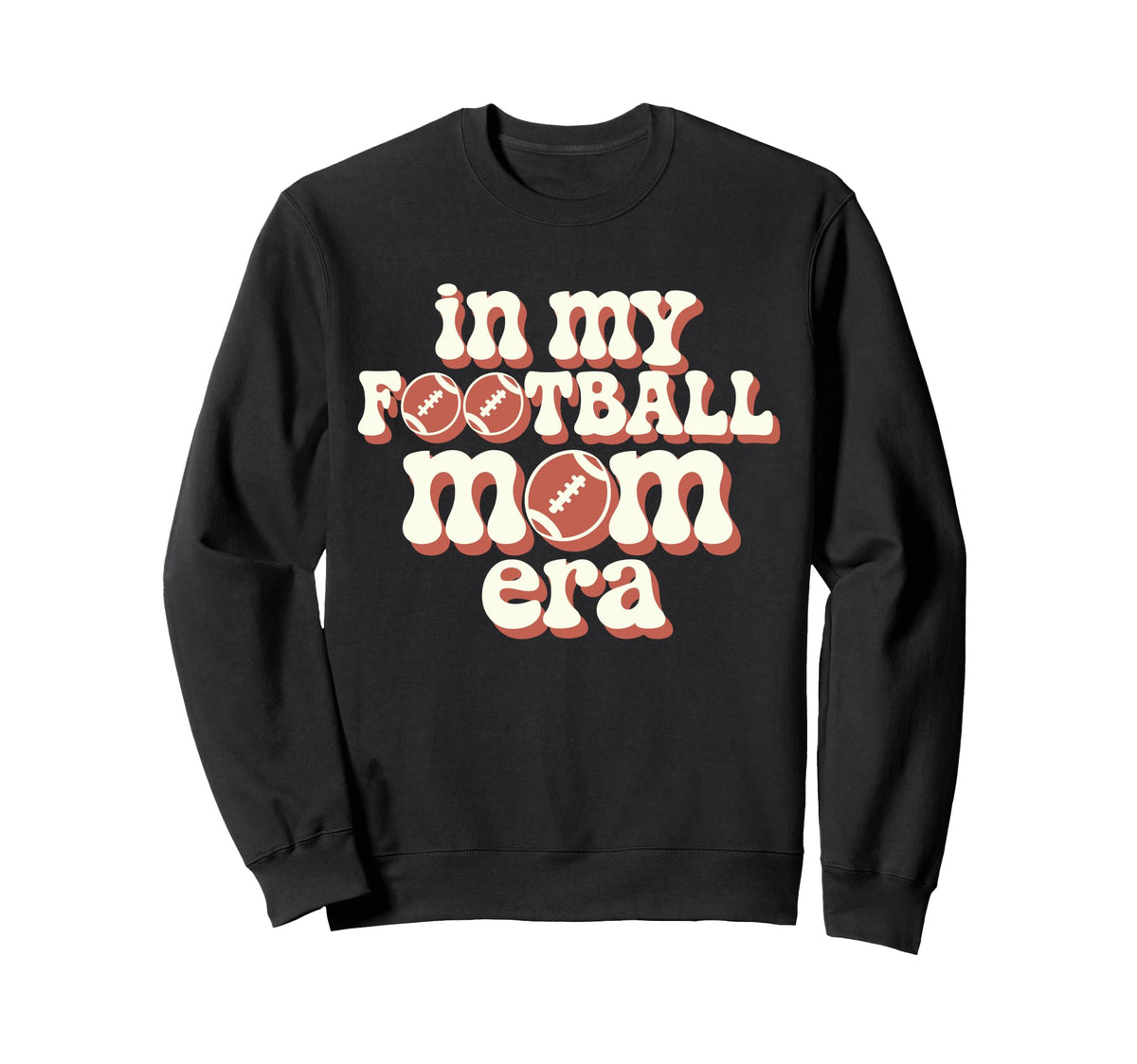 My Football Mom Era Groovy Football Sweatshirt - Graphic Print Unisex