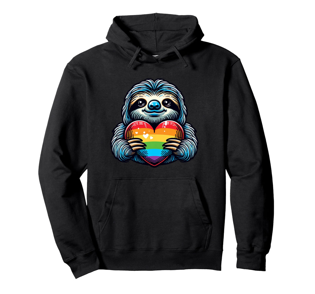 Sloth Rainbow Heart Lgbtq Gay Pride Hoodie - Novelty Apparel Men Women