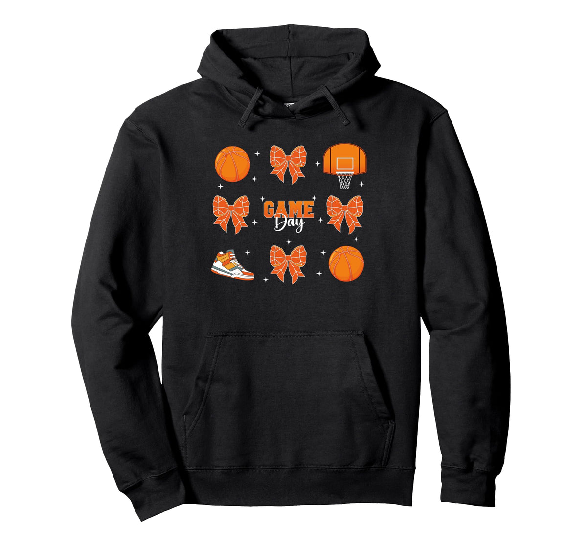 Coquette Basketball Bow Game Day Cheer Hoodie - Streetwear Style Unisex