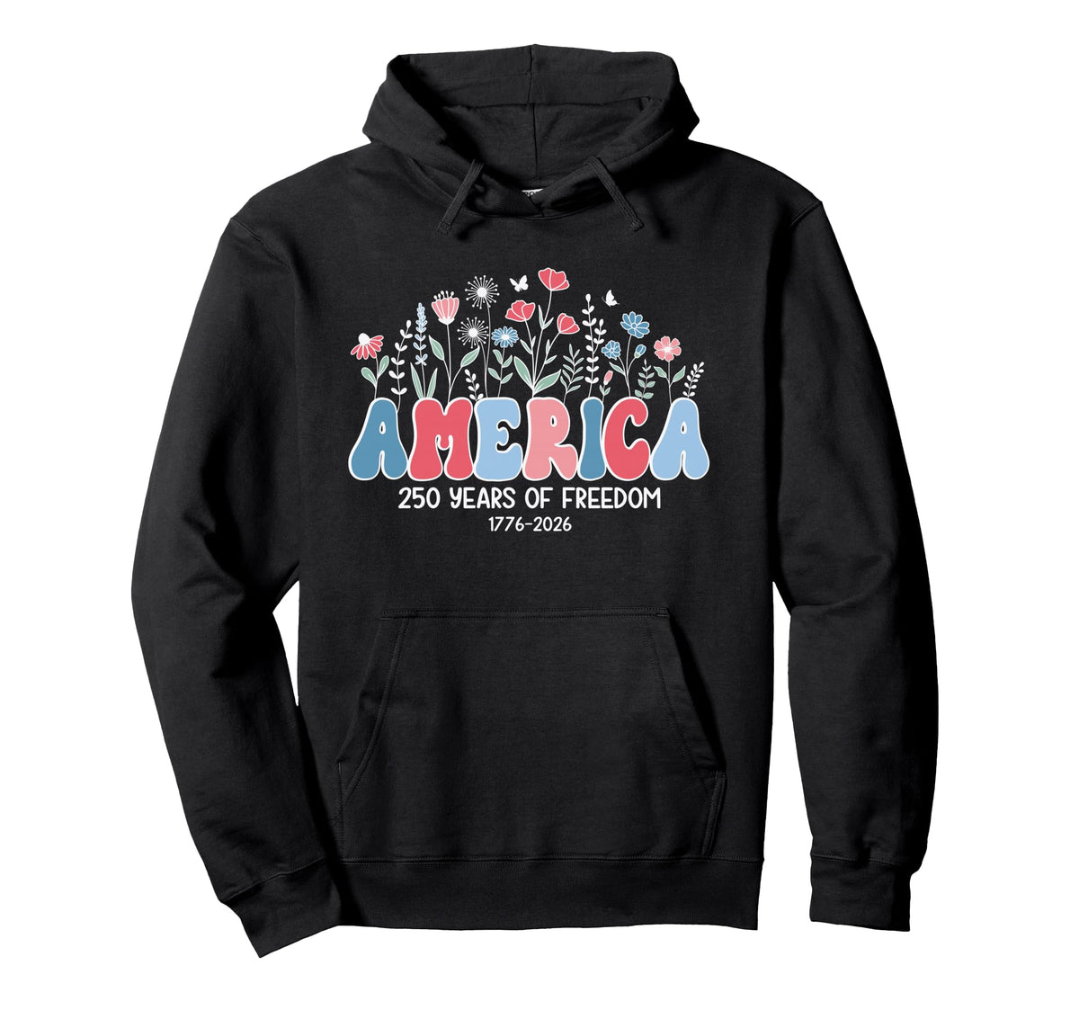 250 Years Flower America Boho Floral 2026 Hoodie - Graphic Print Men Women