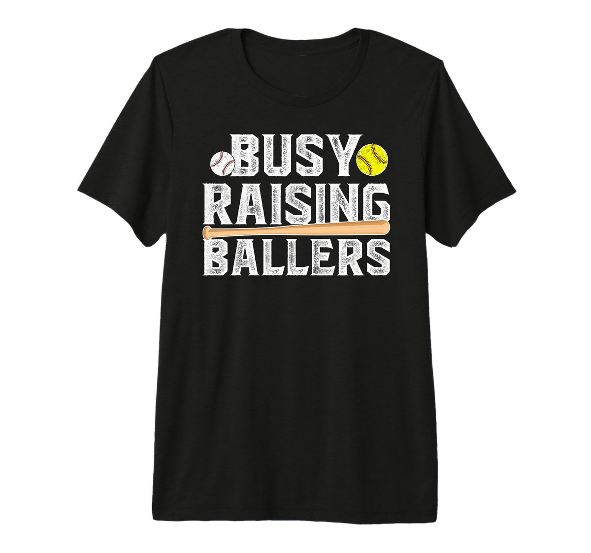 Mens Busy Raising Ballers Baseball T-Shirt - Trendy Graphic Men Women