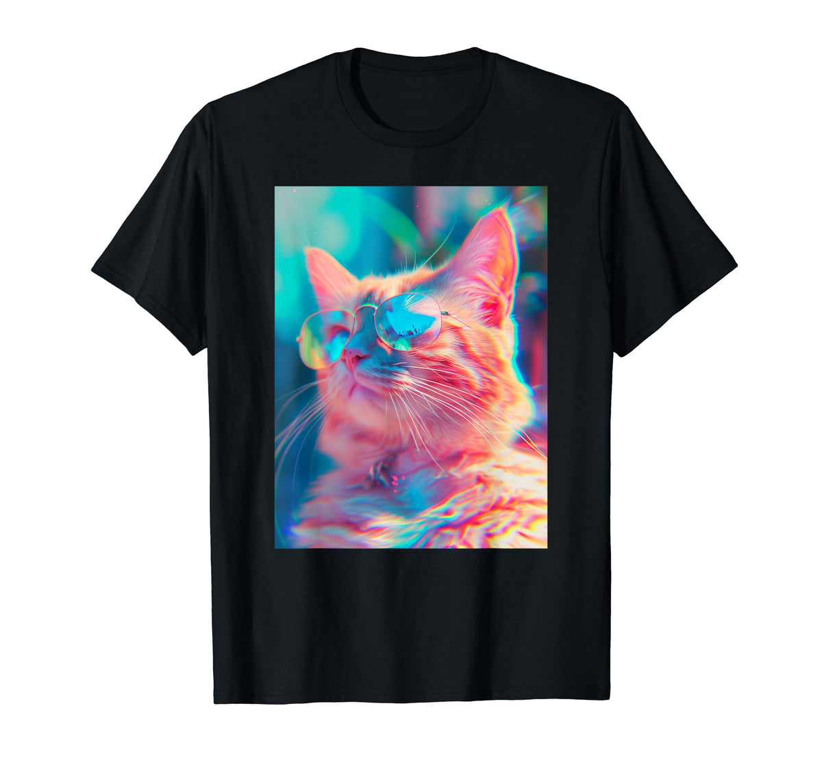 Vaporwave Summer Cat Skater Streetwear T-Shirt - Fun Novelty Design Unisex