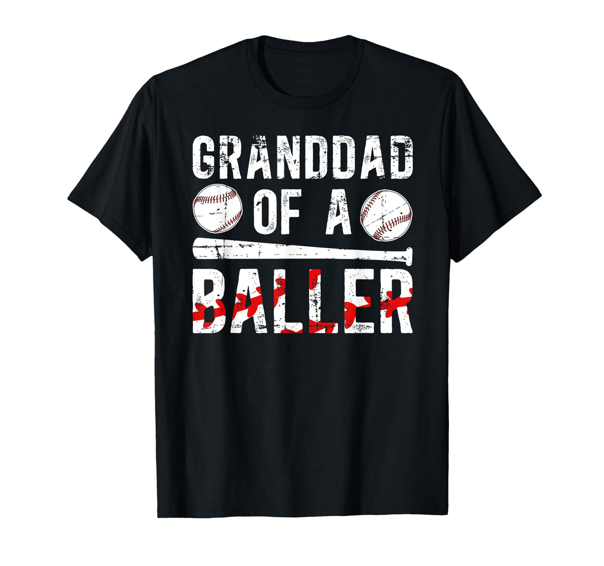 Granddad Baller Baseball Granddad T-Shirt - Casual Everyday Wear Unisex