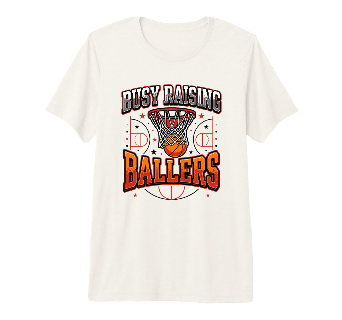Mens Busy Raising Ballers Basketball T-Shirt - Trendy Graphic for Adults