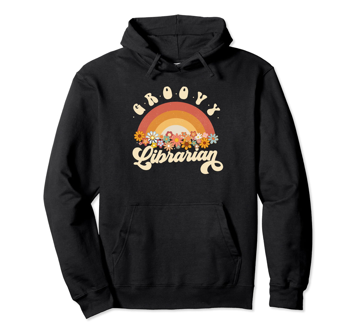 Groovy Librarian Rainbow Colorful Hoodie - Streetwear Style Men Women