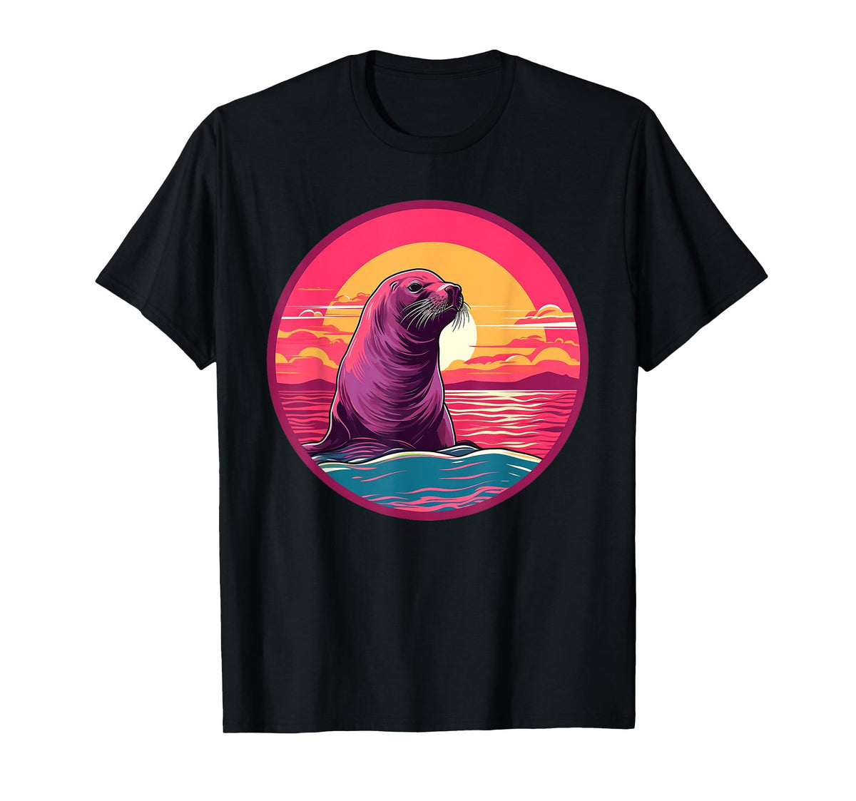 Vaporwave Seal I Aesthetic Seal T-Shirt - Casual Everyday Wear Unisex