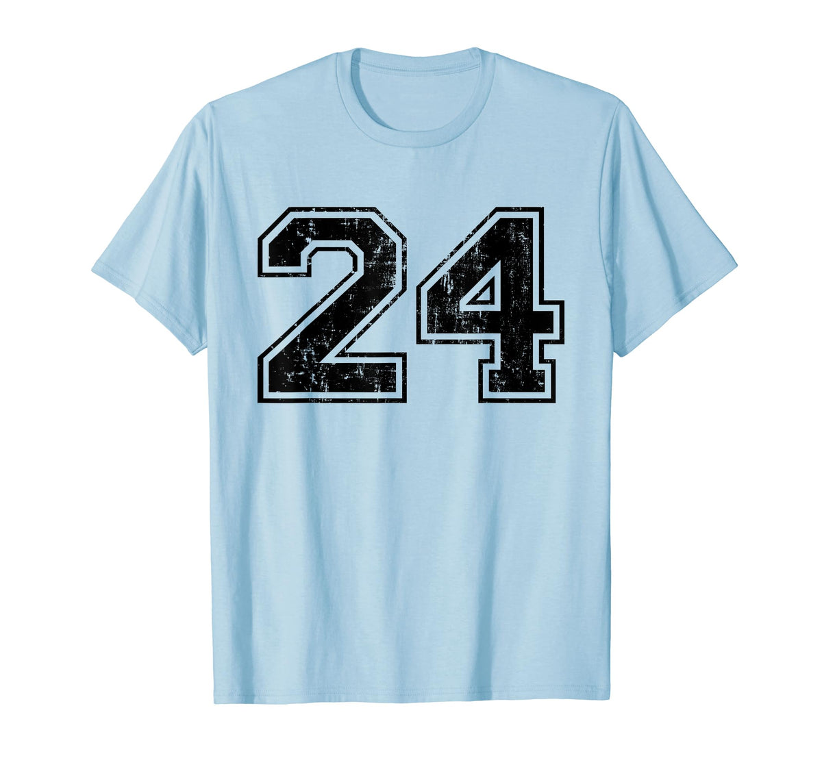 Number 24 Varsity Distressed Sport T-Shirt - Streetwear Style Men Women