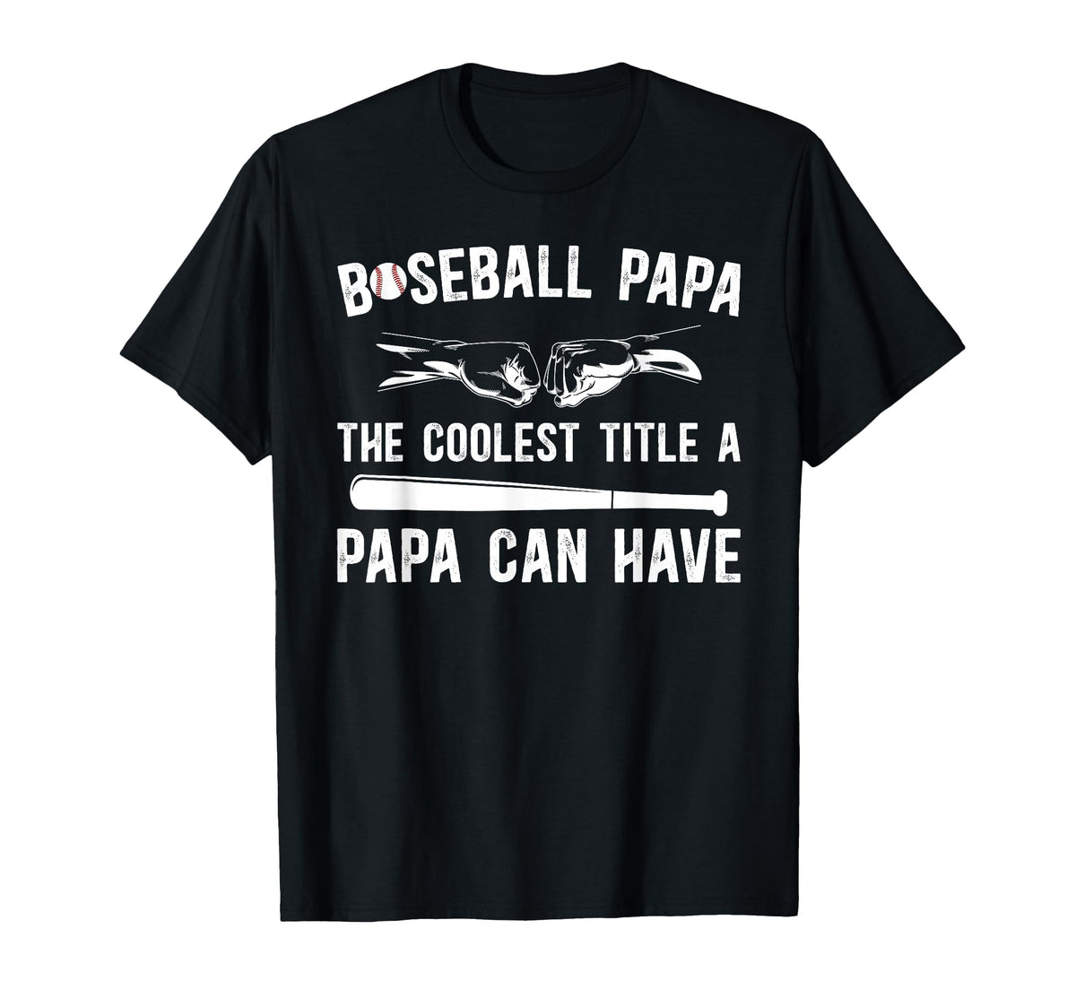 Baseball Papa Coolest Title Papa T-Shirt - Trendy Graphic Men Women