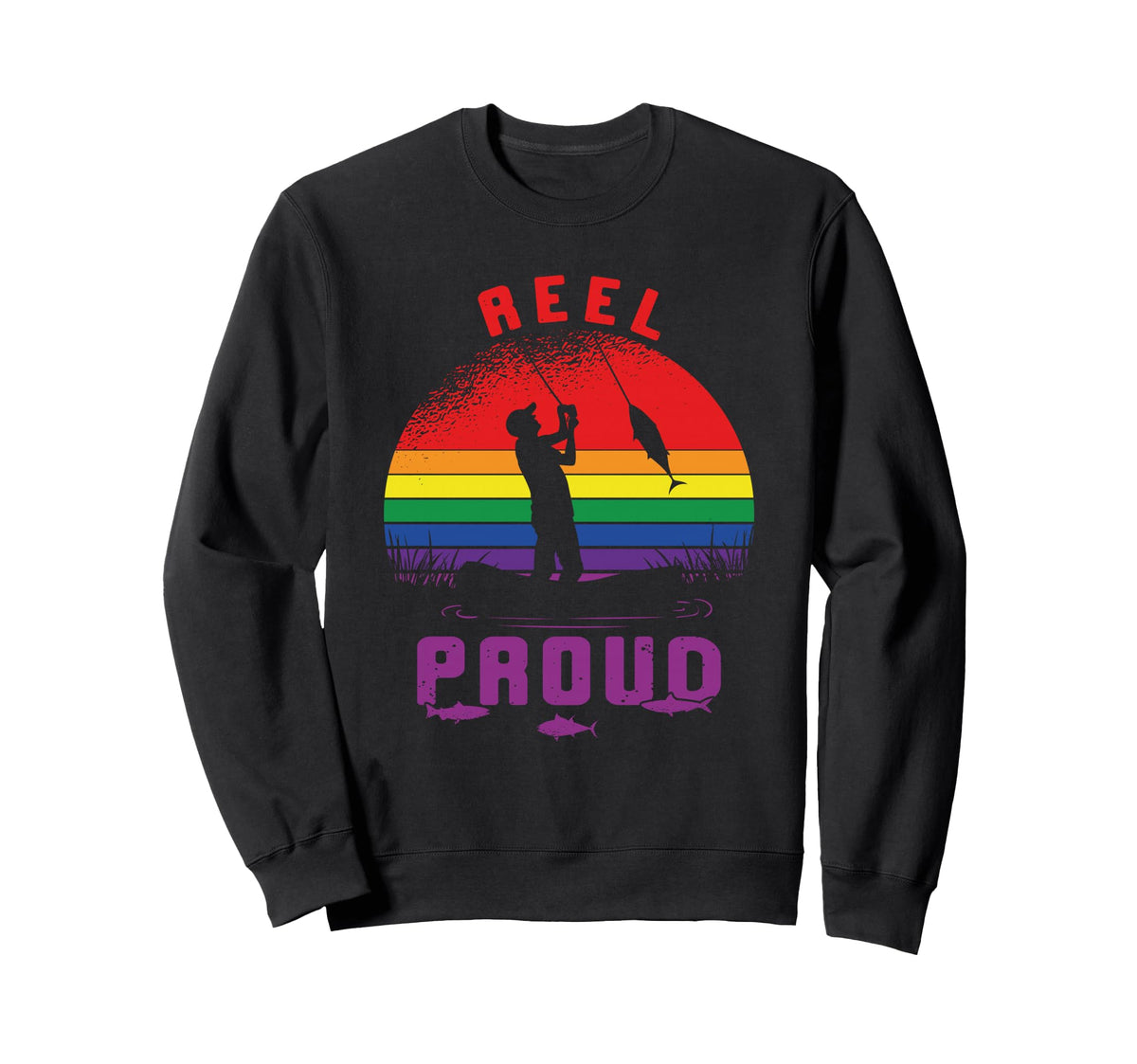 Lgbt Fishing Reel Proud Gay Angler Sweatshirt - Minimalist Print Unisex