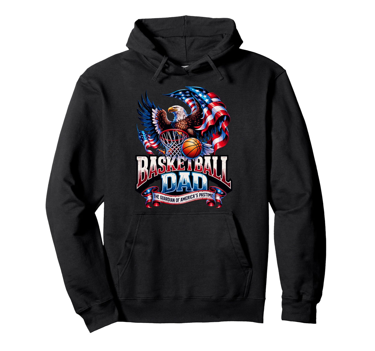 American Flag Basketball Patriotic Us Hoodie - Novelty Apparel for Adults
