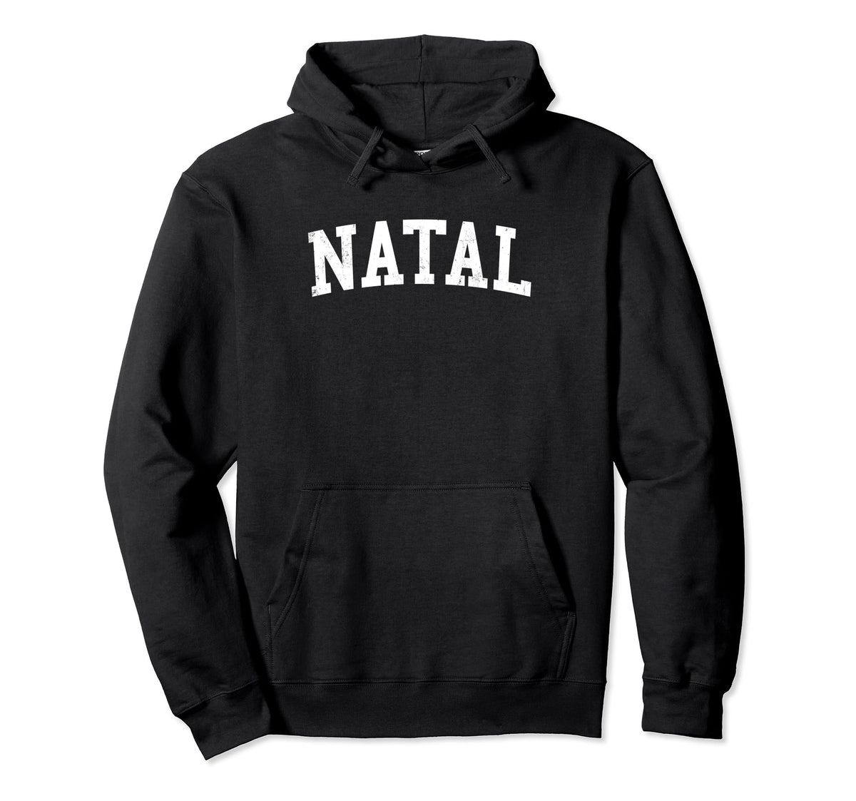 Natal Brazil Distressed White Varsity Hoodie - Novelty Apparel for Adults
