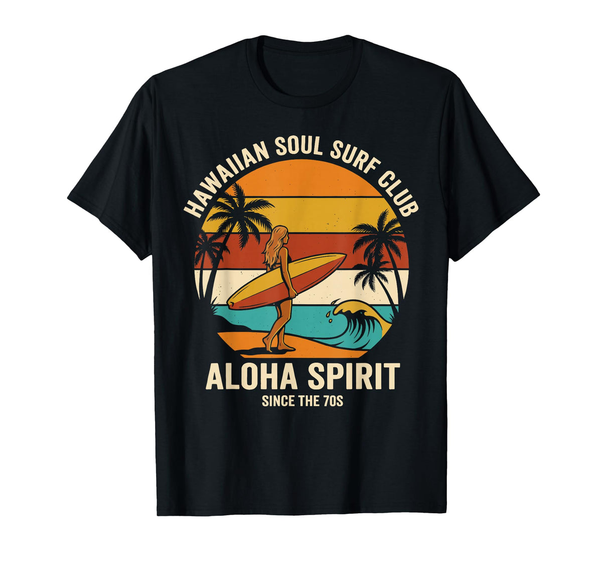 Hawaiian Soul Surf Club 70S Aloha Beach T-Shirt - Graphic Print Unisex
