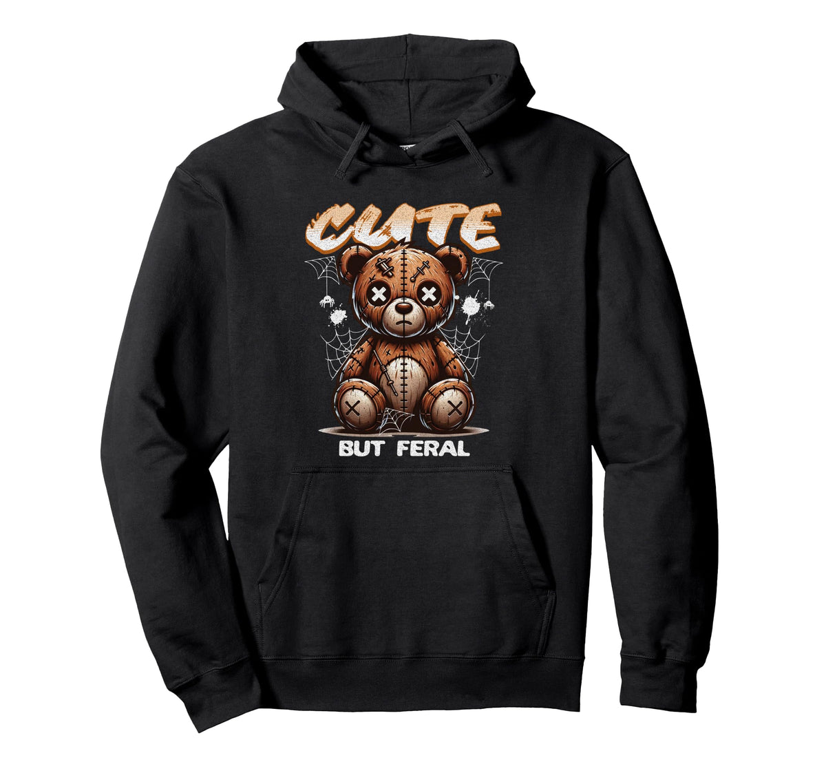 But Feral Teddy Bear Creepy Coquette Hoodie - Aesthetic Graphic Men Women