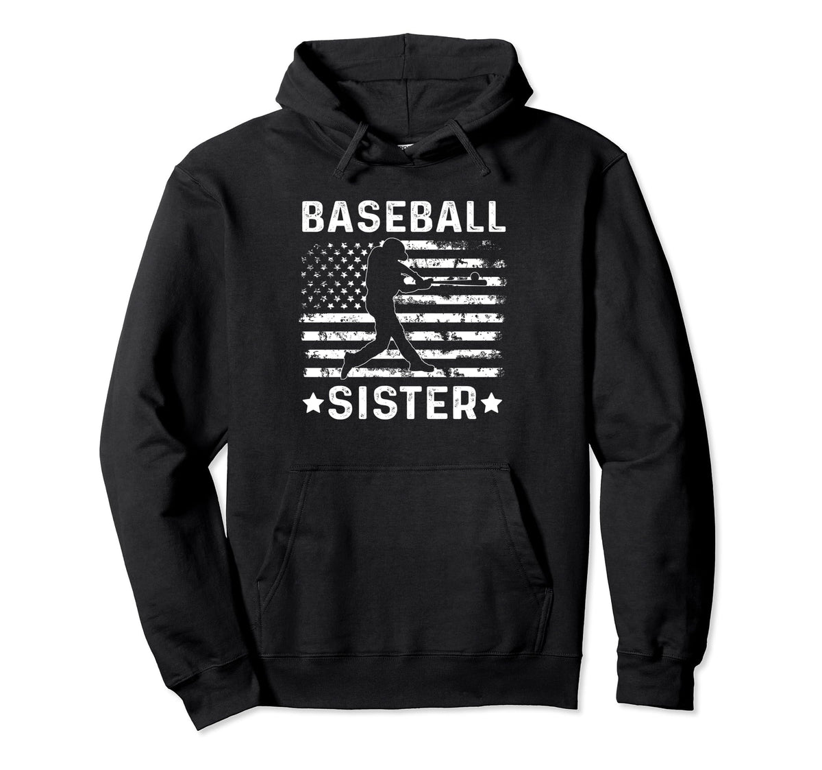 Baseball Sister Usa Flag 4Th July Hoodie - Fun Novelty Design Unisex