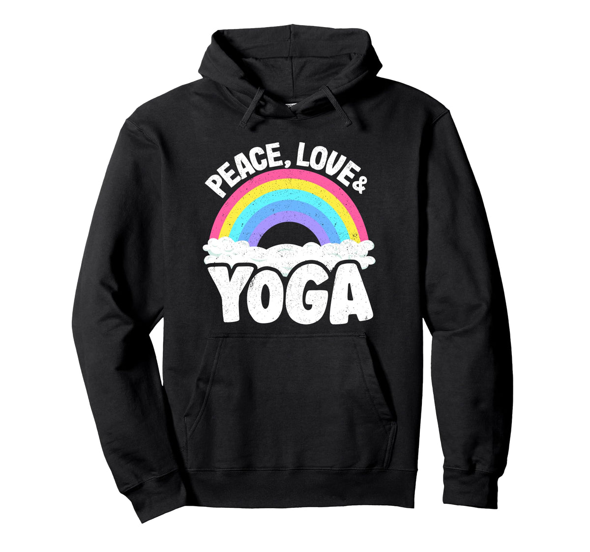 Peace Love Yoga Rainbow Hippie Yoga Hoodie - Aesthetic Graphic Unisex