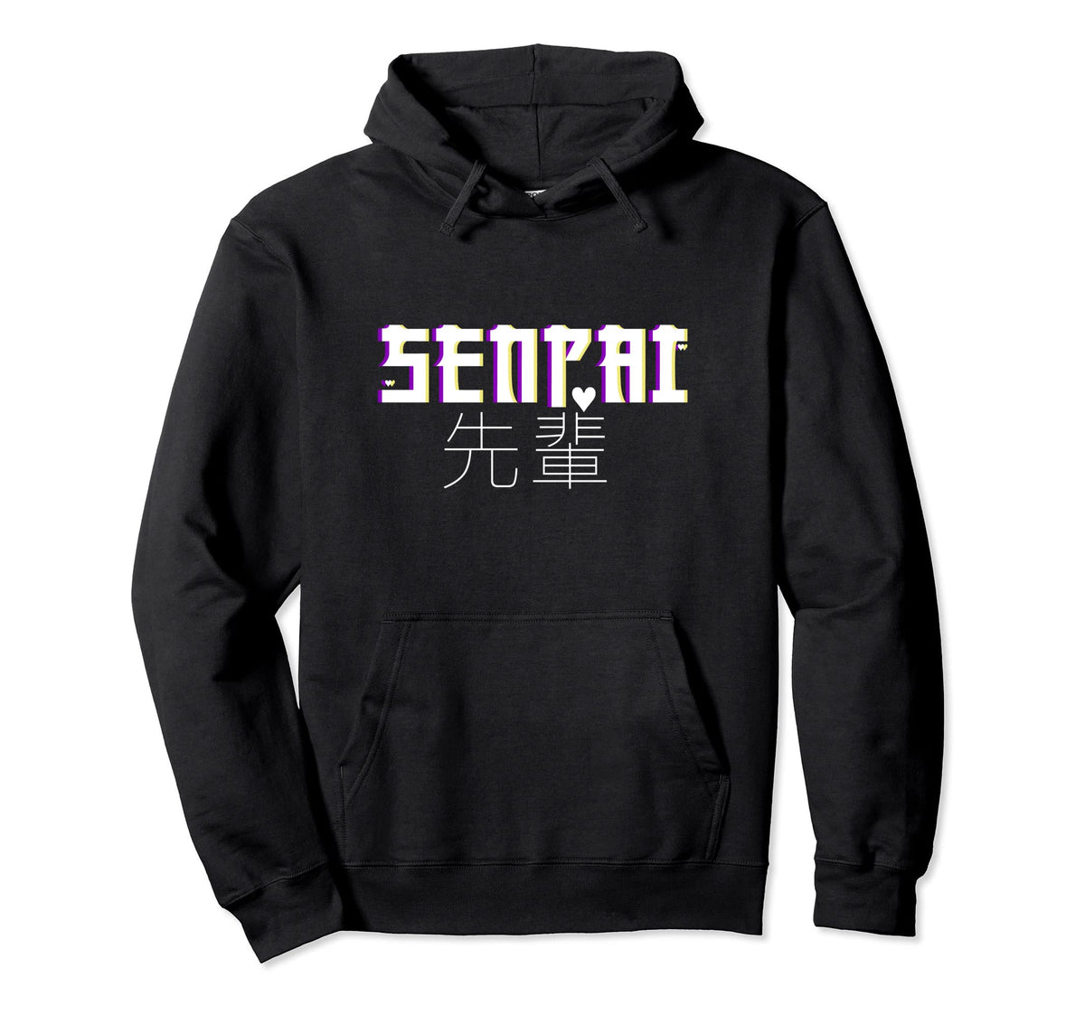 Anmie Senpai Senior Japanese Lettering Hoodie - Graphic Print Men Women