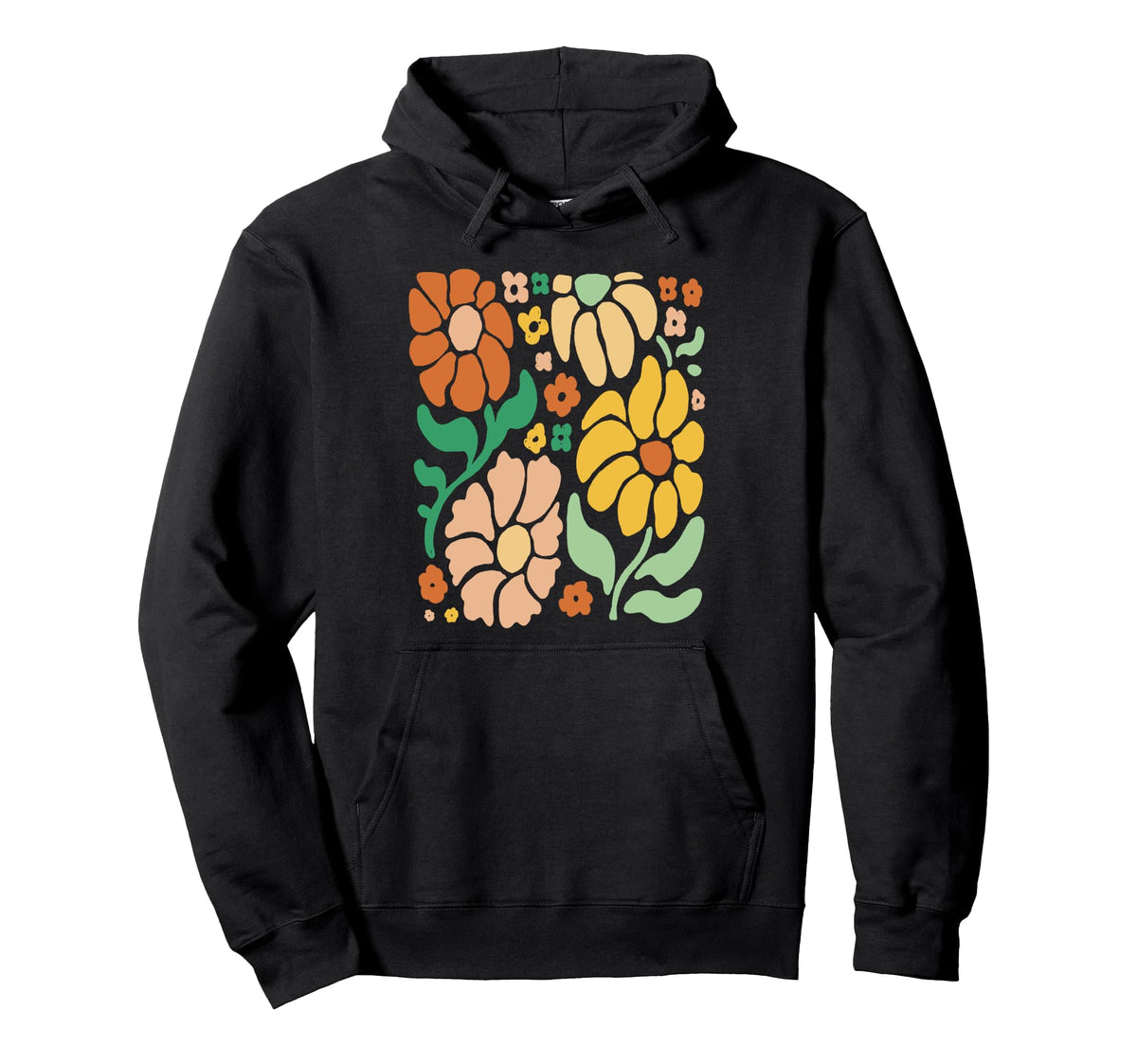 Boho Floral Groovy Flowers Aesthetic Hoodie - Custom Art Print Men Women