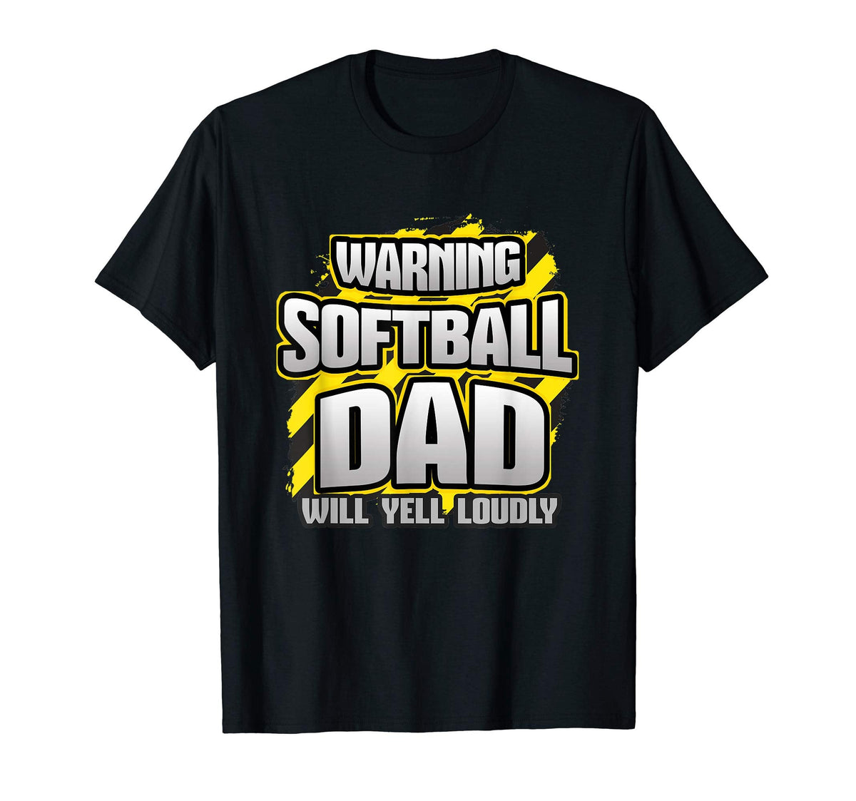 Mens Warning Softball Dad Will Yell T-Shirt - Aesthetic Graphic Men Women