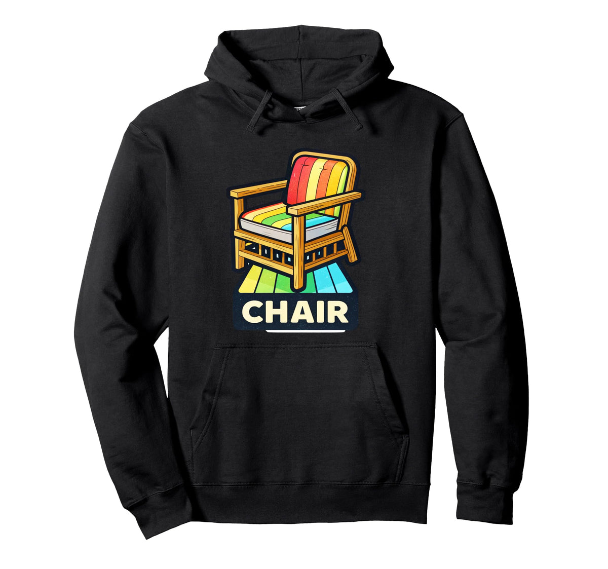 Colorful Chair Illustration Themed Hoodie - Casual Everyday Wear Unisex