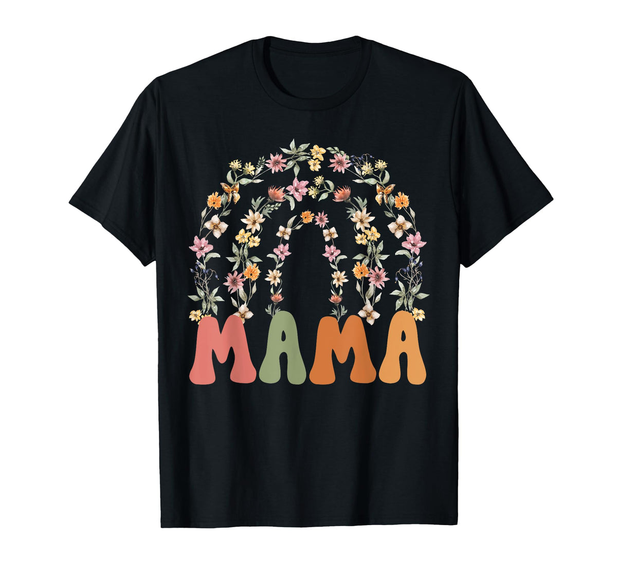 Wildflower Mothers Day Floral Rainbow T-Shirt - Custom Art Print Men Women