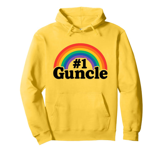 1 Guncle Rainbow Proud Gay Uncles Hoodie - Novelty Apparel for Adults
