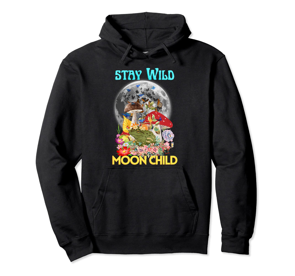 Hippie Boho Mushroom Frog Stay Hoodie - Casual Everyday Wear Men Women