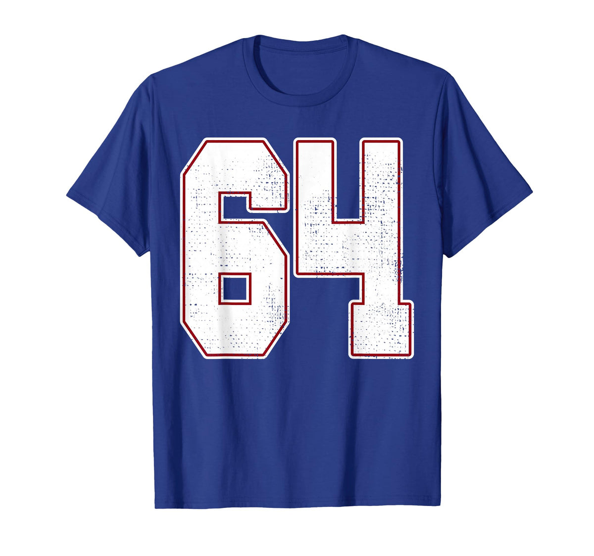 64 Outline Number 64 Fan Varsity Sports T-Shirt - Graphic Print Men Women