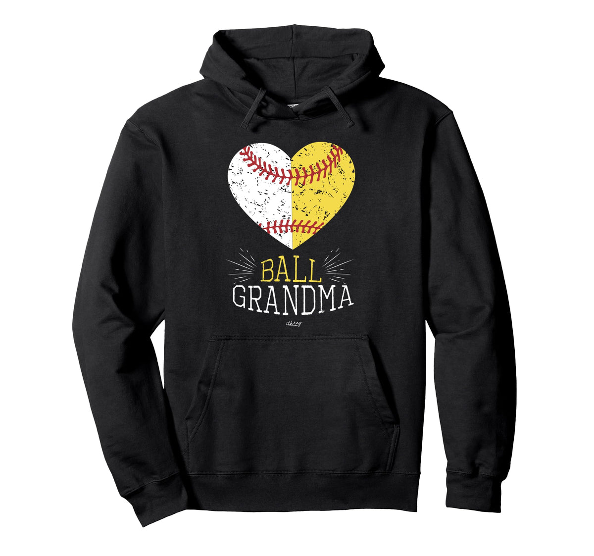Mom Funny Baseball Ball Grandma Softball Hoodie - Graphic Print Unisex