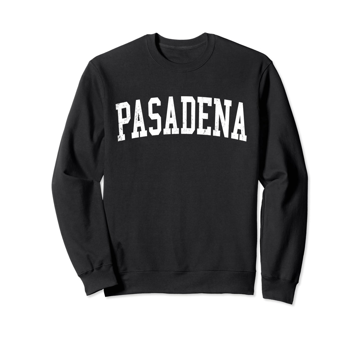 Pasadena Md Distressed White Sweatshirt - Minimalist Print for Adults