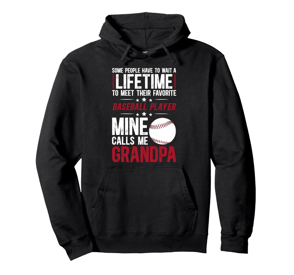 Baseball Grandpa Proud Grandpa Hoodie - Minimalist Print for Adults